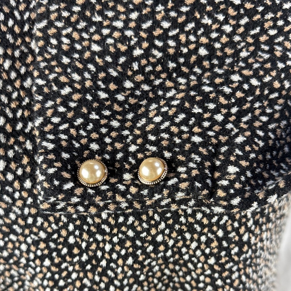 Talbots Black, Tan and White Patterned 3/4 Sleeve Top - Picture 4 of 7